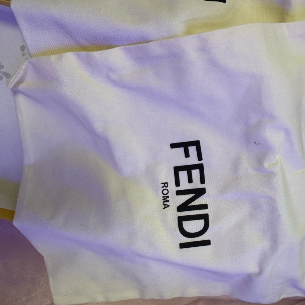 Fendi Blush Pink Knotted Slide Sandals with Gold Accent - Picture 6 of 9